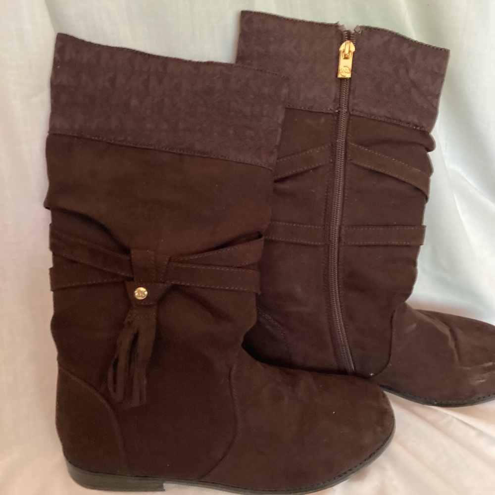Michael Kors Suede Mid Calf Boots Size 6 Dark Brown
